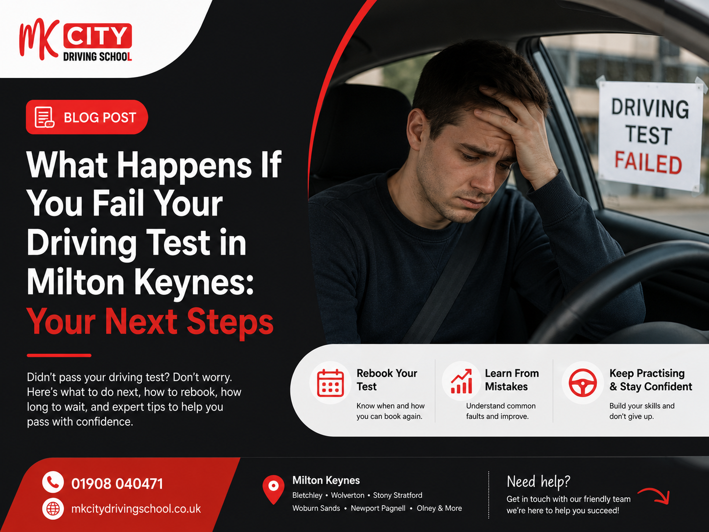 Failed your driving test in Milton Keynes?