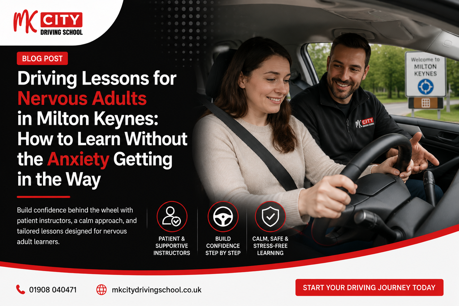 Driving Lessons for Nervous Adults in Milton Keynes: How to Learn Without the Anxiety Getting in the Way